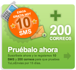 Prueba TuLoEnvias.com y te regalamos 200 correos y 10 sms.